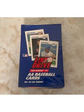 Vintage 1991 MLB Line Drive Pre-Rookie AA Baseball Cards 36 Packs SEALED Box